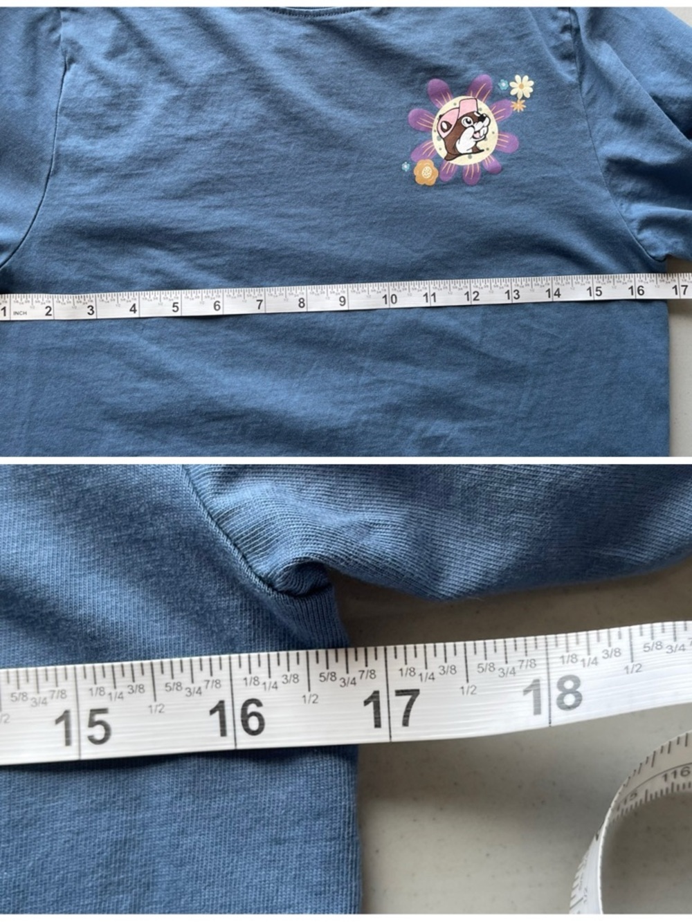 Bucee's size small T shirt EUC floral forest Live Simple Dream Big beaver small - Picture 6 of 10